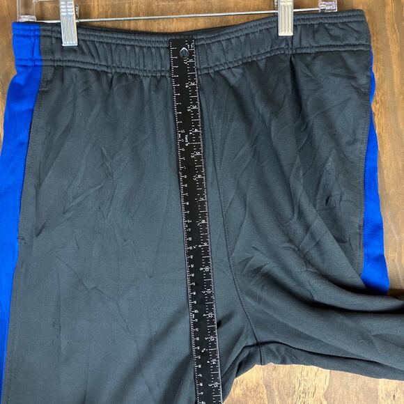 Nike Mens Pants Black Blue Stripe Pull On Dri Fit Ankle Zip Performance Medium - Picture 7 of 11